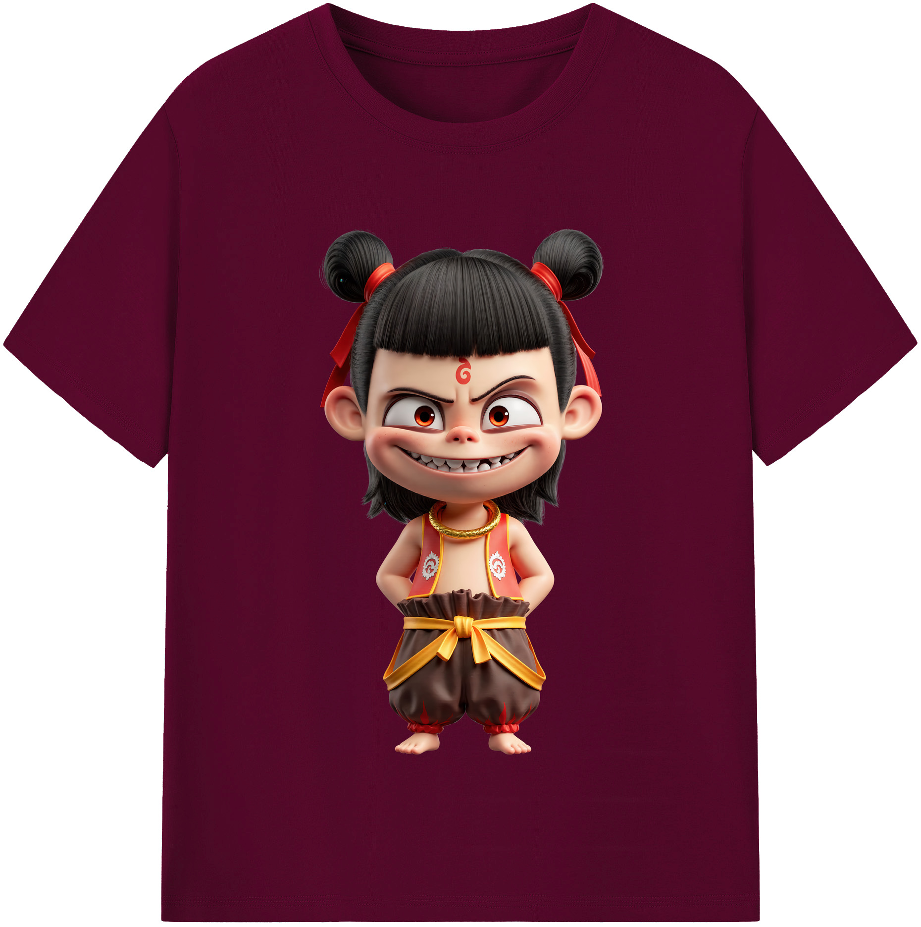 （画像用） Ne Zha 2 ナタ 魔童の大暴れ レディースカジュアルプリントTシャツ（綿100％）